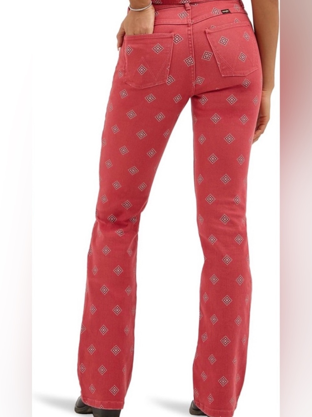 Wrangler Women’s Red Bandana Print High Rise Bold Boot Jeans Size 2|26X30